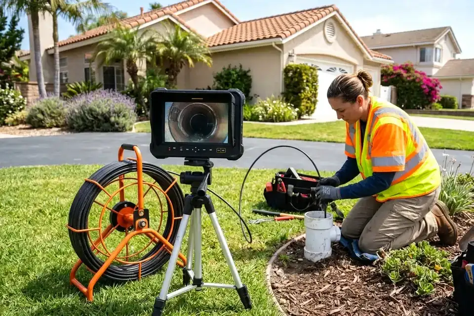Sewer root clearing in Reche Canyon Colton